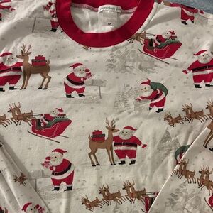 Pottery Barn Kids Santa Pajama Top - Red and White